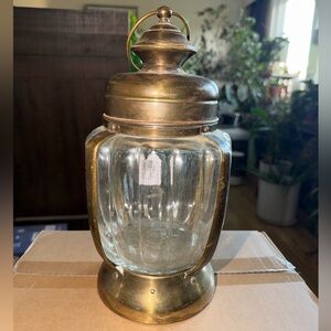 Tulso Japan Antique Brass and Glass Lantern Style Music Box
